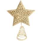 Living and Home Gold Glitter Star Christmas Tree Topper 16 x 12cm