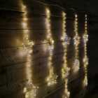 1.3 x 1.2m Christmas Flashing Star LED Curtain Lights in White Mix
