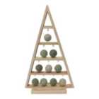 Natural Metal & wood Indoor Tree with baubles Standing decoration