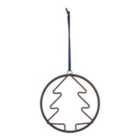 Shadow play Brushed brass effect Tree Wire Hanging decoration