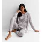 Light Grey Pyjama Set with Heart Print