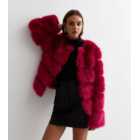 Gini London Red Faux Fur Jacket