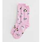 Pink Kitten Print Socks
