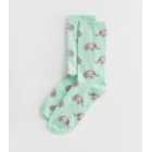 Mint Green Elephant Print Socks