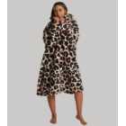 Loungeable Brown Leopard Hooded Oversized Blanket