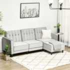 Portland 3 Seater Light Grey Sofa Bed with Footstool