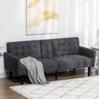 Portland 3 Seater Grey Upholstered Linen-Feel Sofa Bed