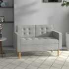 Portland 2 Seater Light Grey Modern Sofa with Hidden Storage