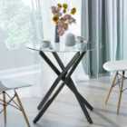 Portland Clear Tempered Glass Side Table Black