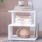 Portland White Modern 2 Tier Wooden Square Coffee Side Table