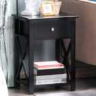 Portland Black Single Drawer Traditional Accent End Table