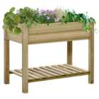 Outsunny Wooden Outdoor Raised Garden Bed with Legs 76cm