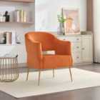 Artemis Home Hobson Velvet Fabric Accent Chair - Orange