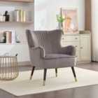 Artemis Home Madison Velvet Fabric Accent Chair - Grey