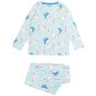 M&S Pure Cotton Unicorn Pyjamas, 5-6 Y, Soft Turquoise