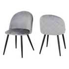 Seconique Marlow Dining Chair X 4 - Grey Velvet
