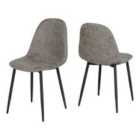 Seconique Athens Dining Chair X 2- Grey Pu