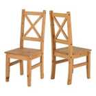 Seconique Salvador Dining Chair X 2- Distressed Waxed Pine