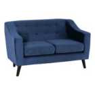 Seconique Ashley 2 Seater Sofa - Blue Velvet Fabric