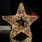 45cm Light Up Rose Gold Star Christmas Decoration with 750 Warm White LEDs