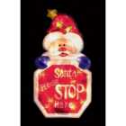 Christmas Window Light up Silhouette - Santa Please Stop Here - 24cm X 45cm