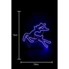 SHATCHI Jumping Reindeer Neon Effect Rope Light Silhouette Double Side 90 Blue LEDs Christmas Outdoor
