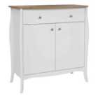 Baroque Sideboard 2 Doors + 1 Drawer, Pure White Iced Coffee Lacquer