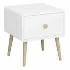 Gaia Bedside Table 1 Drawer, Pure White