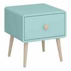 Gaia Nightstand 1 Drawer, Cool Mint