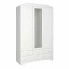 Nordic Wardrobe With Mirror 3 Doors + 3+2 Drawers, White 050