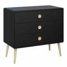 Softline 3 Drawer Wide Chest Black Painted