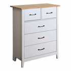 Norfolk Chest Of Drawers 3+2 Drawers, Grey And Pine