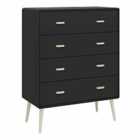 Mino Chest Of Drawers 4 Drawers, Black Painted