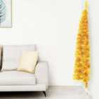 Berkfield Slim Artificial Half Christmas Tree with Stand Gold 120 cm