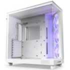 NZXT H6 Flow RGB Compact Dual-Chamber Mid-Tower Airflow Case with RGB Fans - White