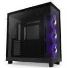 NZXT H6 Flow RGB Compact Dual-Chamber Mid-Tower Airflow Case with RGB Fans - Black