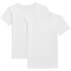 M&S Boys Thermal Cotton Blend Short Sleeve White Vests, 2 Pack, 2-12 Years