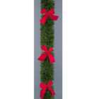 6 Ply Green Garland with Bows Tinsel 2.7m x 10cm