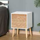 Portland Nordic White 2 Drawers Wooden Side Cabinet
