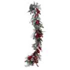 Deluxe Frosted Red Garland