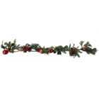 Red Bauble and Holly LED Christmas Garland