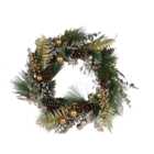 Gold Bauble and Pinecone Christmas Wreath