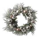 Champagne and Silver Bauble Christmas Wreath