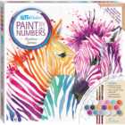 Hinkler Paint by Numbers Rainbow Zebras Canvas 31.1cm