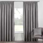 Divante Grey Chenille Taped Curtains 228cm