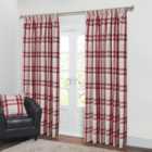 Divante Highbury Crimson Check Curtains 183 x 168cm