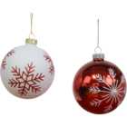 Candy Cane Wishes Assorted Snowflake Christmas Bauble