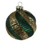 Royal Emerald Emerald Green and Gold Glittered Christmas Bauble