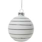 Single Matt White and Black Christmas Bauble in Assorted styles