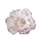 Pink Feather Pearl Flower Clip - Pink